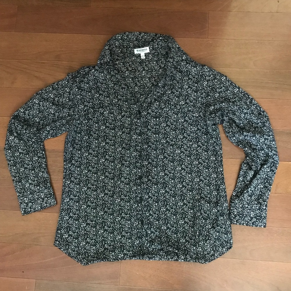 Express Black and White Portofino Top